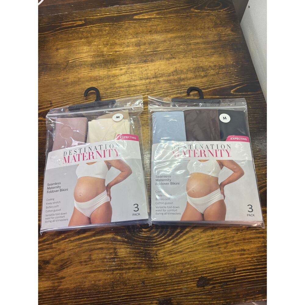 Destination Maternity Seamless Foldover Bikini Underwear Size Medium (2‎ Packs)